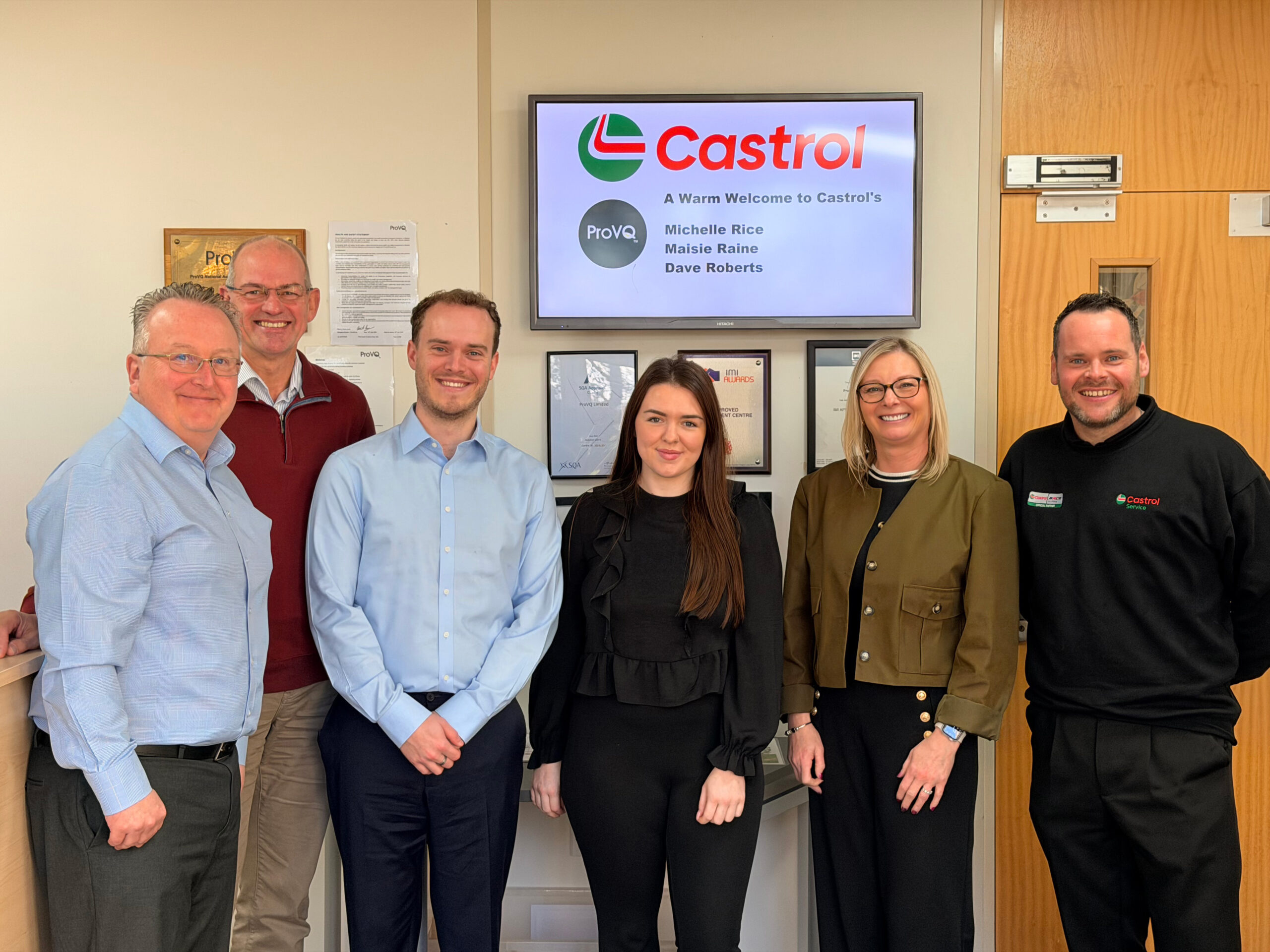 A photograph of ProVQ's Business Development team and Castrol / The Race Group